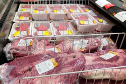 Meat products are displayed for sale at a grocery store in Roslyn, PA on June 15.