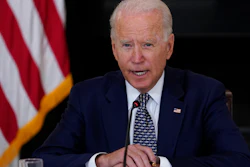 President Joe Biden speaks as he receives a briefing in the State Dining Room of the White House, Aug. 10, 2021.