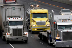 In this Dec. 17, 2010 photo, trucks make their way eastbound, in Livermore, Calif.