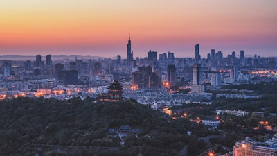 Skyline of Nanjing, China.