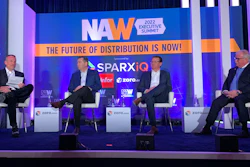 From left: David Bauders, CEO of SPARXiQ; Randy Breaux, President of Motion; James Howe, Executive Vice President of Motion; and Mike Marks, Managing Partner of Indian River Consulting Group hold a 'Roadmap to Sales Force Transformation' panel discussion on Jan. 26 during NAW's 2022 Executive Summit in Washington, D.C.