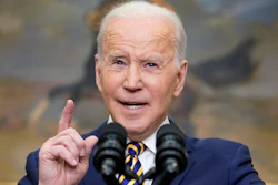 President Joe Biden announces a ban on Russian oil imports in the Roosevelt Room at the White House,, March 8, 2022.