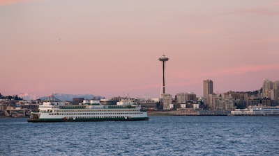 Ferry from Bainbridge Island to downtown Seattle.