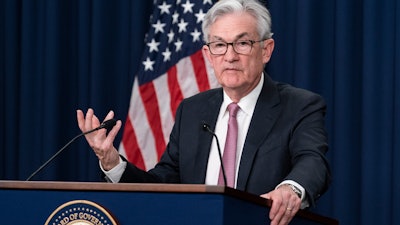 Federal Reserve Board Chair Jerome Powell during a news conference in Washington, May 4, 2022.