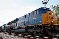 CSX freight train pulls through McKeesport, Pa., June 2, 2020.