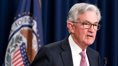 Federal Reserve Board Chair Jerome Powell speaks during a news conference at the Federal Reserve, Wednesday, May 4, 2022 in Washington. The Federal Reserve intensified its drive to curb the worst inflation in 40 years by raising its benchmark short-term interest rate by a sizable half-percentage point.