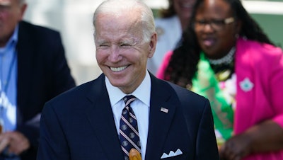 President Joe Biden participates in a magnolia tree planting ceremony on the South Lawn of the White House, May 30, 2022.