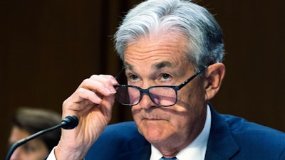 Federal Reserve Chairman Jerome Powell speaks to the Senate Banking Committee on Capitol Hill, June 22, 2022, Washington.