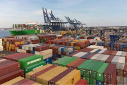 Shipping containers at the Port of Felixstowe, Suffolk, U.K., Aug. 21, 2022.
