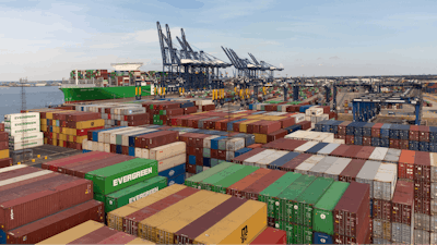 Shipping containers at the Port of Felixstowe, Suffolk, U.K., Aug. 21, 2022.