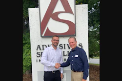 Jan Schulz-Wachler, president of Eukalin Corporation, with Steve Russo, president of Adhesives Specialists Inc.