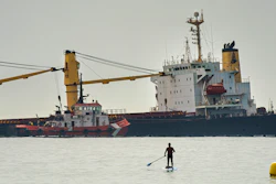The Tuvalu-registered OS 35 cargo ship on the seabed off Gibraltar, Aug. 30, 2022.