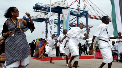 A ceremony marking the opening of DP World's Doraleh container terminal in Djibouti port, Feb. 7, 2009.