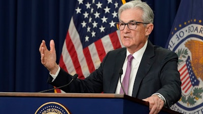 Federal Reserve Chairman Jerome Powell during a news conference at the Federal Reserve Board building in Washington, July 27, 2022.