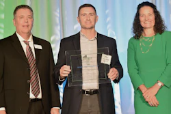Schaedler Yesco CEO Greg Schaedler accepts an award for ranking among the region's fastest-growing companies.