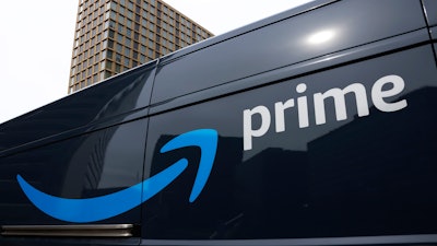 An Amazon Prime delivery vehicle in downtown Pittsburgh, March 18, 2020.