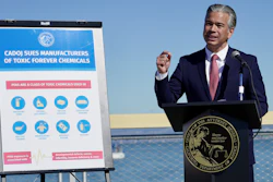 California Attorney General Rob Bonta at a news conference announcing a lawsuit against manufacturers of toxic chemicals, San Francisco, Nov. 10, 2022.