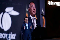 José Muñoz, global president and COO of Hyundai Motor Company and the president and CEO of Hyundai and Genesis Motor North America, speaks at the AutoMobility LA Auto Show Thursday, Nov. 17, 2022, in Los Angeles.