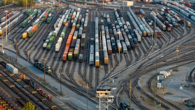 A Norfolk Southern rail yard in Atlanta, Sept. 14, 2022.