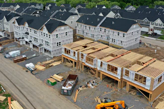 Houses under construction in Mars, Pa., May, 27, 2022.