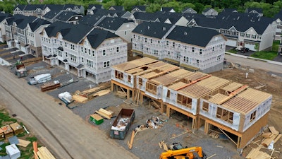 Houses under construction in Mars, Pa., May, 27, 2022.