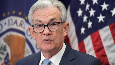 Federal Reserve Chair Jerome Powell during a news conference at the Federal Reserve Board Building, Washington, Dec. 14, 2022.