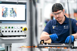An employee works in the battery assembly hall at the BMW Spartanburg plant in Greer, S.C., Wednesday, October 19, 2022. On Thursday, the Commerce Department issues its first of three estimates of how the U.S. economy performed in the fourth quarter of 2022.