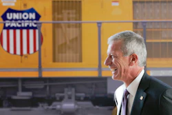 Union Pacific Chairman, President and CEO Lance Fritz after a news conference at the Durham Museum in Omaha, Neb., Feb. 17, 2017.