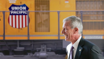 Union Pacific Chairman, President and CEO Lance Fritz after a news conference at the Durham Museum in Omaha, Neb., Feb. 17, 2017.