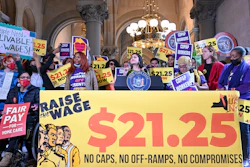 New York Sen. Jessica Ramos, D-East Elmhurst, at a rally at the state Capitol, Albany, March 13, 2023.