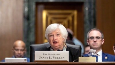 Treasury Secretary Janet Yellen testifies before the Senate Finance Committee, March 16, 2023.