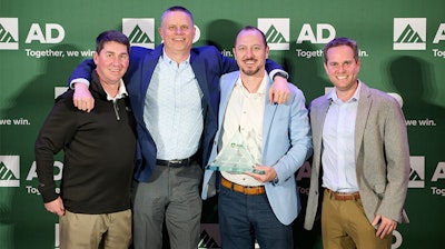AD celebrates with IBT Industrial Solutions after being awarded AD BPT Member of the Year. Pictured in photo (L-R): Joseph Purcell, Darin Davenport, Jeffrey Cloud and Brooks Bentz.