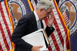 Federal Reserve Board Chair Jerome Powell after speaking at a news conference at the Federal Reserve in Washington, March 22, 2023.