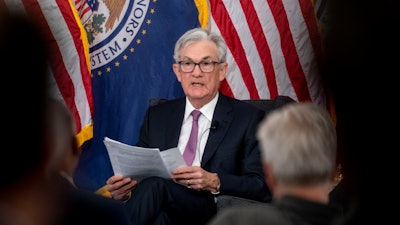 Federal Reserve Chairman Jerome Powell at the Fed building in Washington, May 19, 2023.