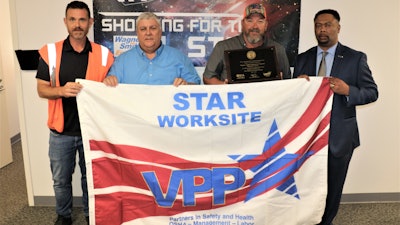 From left to right: Wagner VP of Operations Steve Aston, President Matt Pinkerton, Safety Manager Jerry Phillips, and OSHA Fort Worth Area Director Timothy Minor.