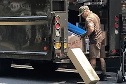 A UPS driver sorts deliveries on New York's Upper West Side, July 15, 2023.