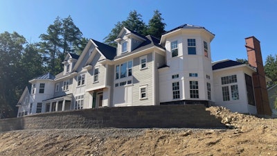 A home under construction in Sudbury, Mass., Aug. 6, 2023.