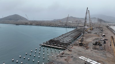 Construction on the Chancay Multipurpose Port Terminal, Chancay, Peru, Aug. 22, 2023.