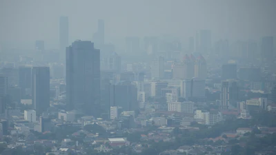 Haze blankets the main business district in Jakarta, Indonesia, Aug. 11, 2023.