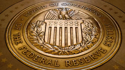 The seal of the Board of Governors of the United States Federal Reserve System at the Marriner S. Eccles Federal Reserve Board Building, Washington, Feb. 5, 2018.