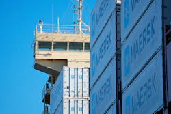 Containers on the world's first methanol-enabled container vessel, Copenhagen, Sept 14, 2023.