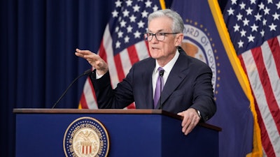 Federal Reserve Board Chair Jerome Powell during a news conference in Washington, Dec. 13, 2023.
