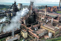 A view of Tata Steel's Port Talbot steelworks in south Wales, Sept. 15, 2023. Indian firm Tata Steel says it will close both blast furnaces at its plant in Port Talbot, Wales, with the loss of about 3,000 jobs.