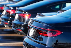 Unsold 2023 sedans sit in a long row at an Audi dealership Sunday, Feb. 11, 2024, in Broomfield, Colo. On Tuesday, the Labor Department issues its report on inflation at the consumer level in January.