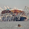 Parts of the Francis Scott Key Bridge after a container ship collided with one of the bridge’s supports, Baltimore, March 26, 2024.