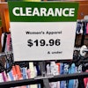 A clearance sign displayed at a retail clothing store in Downers Grove, Ill., April 1, 2024.