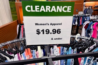 A clearance sign displayed at a retail clothing store in Downers Grove, Ill., April 1, 2024.