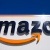 The Amazon logo is seen in Douai, northern France, Thursday, April 16, 2020.