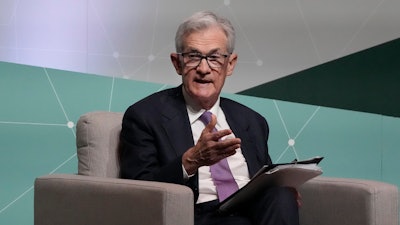 Federal Reserve Board Chair Jerome Powell speaks at the Business, Government and Society Forum at Stanford University, Stanford, Calif., April 3, 2024.
