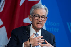 Federal Reserve Chair Jerome Powell participates in a Washington Forum on the Canadian Economy, together with Tiff Macklem, Governor of the Bank of Canada, Wednesday, April 16, 2025, in Washington.